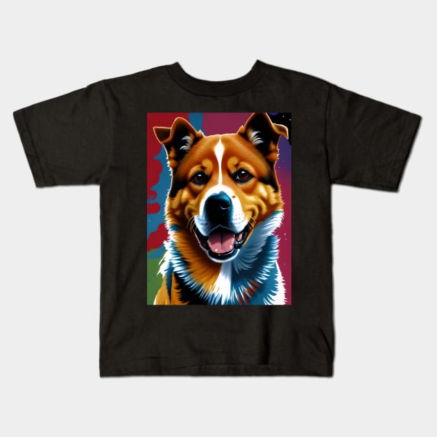 drawing dog line art Kids T-Shirt by Zido ICT